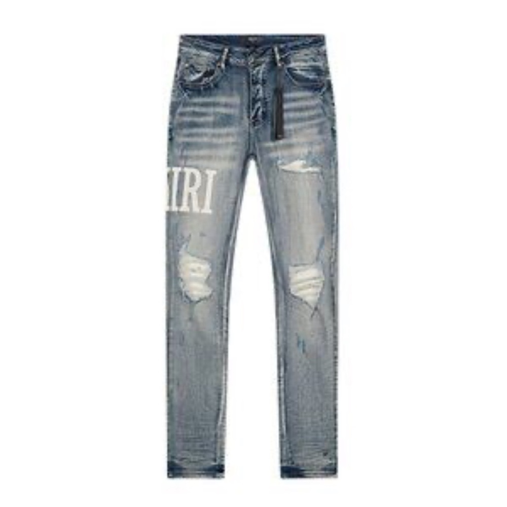 Amiri Trashed Distressed Light Denim Men’s Skinny Jeans NWT Size 30‎
